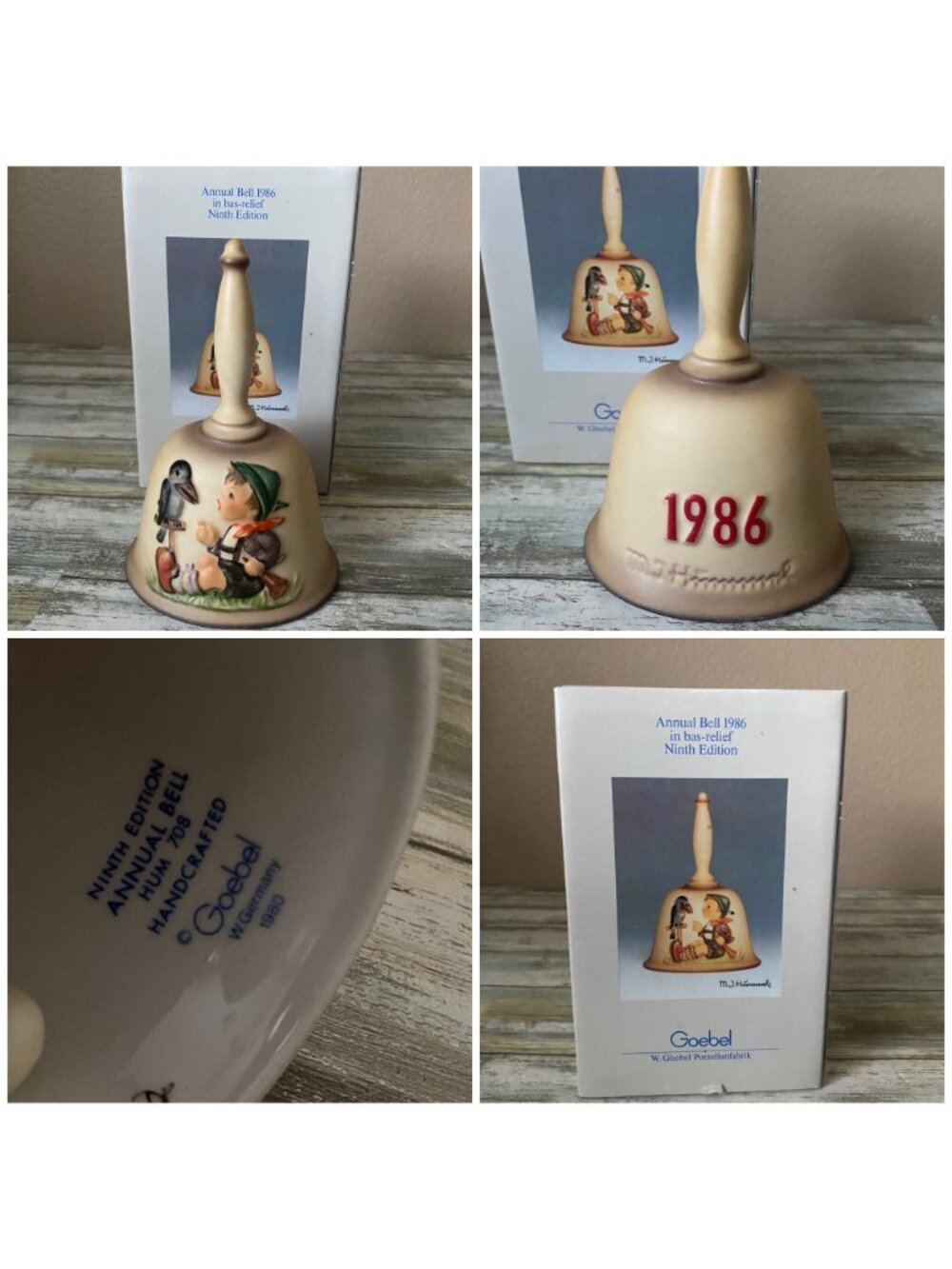Hummel Annual Bells 1978-1986 Goebel Germany w/ Boxes Set of 9 - Picture 10 of 10